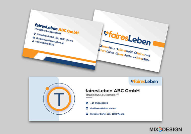 Mix3Design Business Card Design fairesLeben ABC GmbH