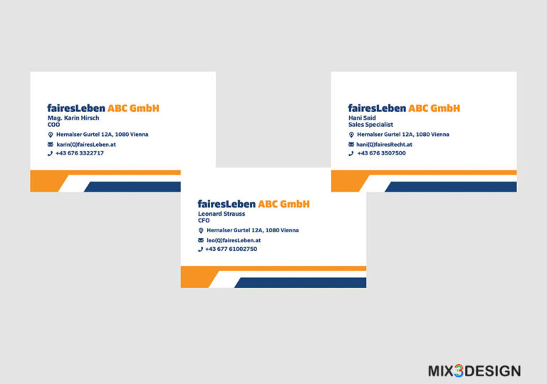 Mix3Design Business Card Design fairesLeben set ABC GmbH