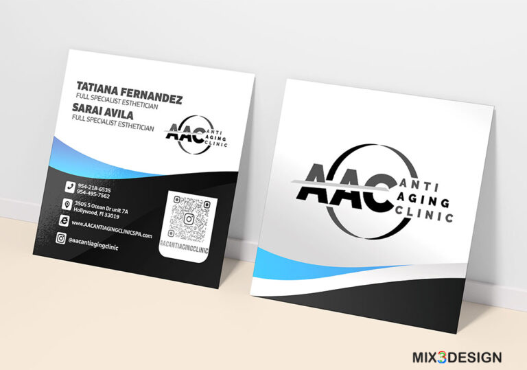 Mix3Design Square Business card Design AAC Anti Aging Clinic