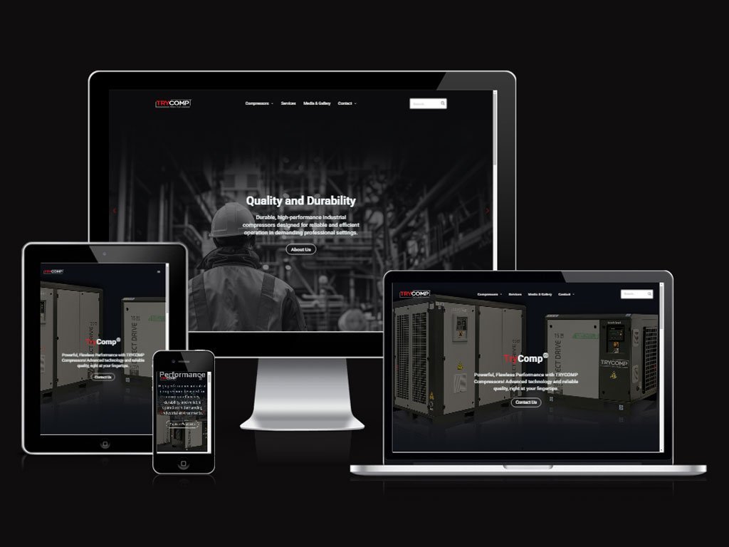 Industrial Equipment Website Design: TryComp | Mix3Design