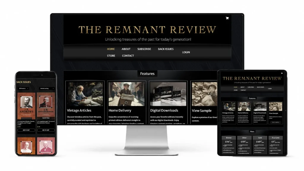 طراحی وب‌سایت انتشارات و مجله Remnant Review توسط Mix3Design